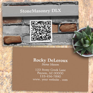 Beruflicher Stonemason Rustic Brick QR Code Visitenkarte
