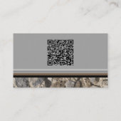 Beruflicher Stonemason Rustic Rock Border QR Code Visitenkarte (Rückseite)