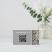 Beruflicher Stonemason Rustic Rock Border QR Code Visitenkarte (Stehend Vorderseite)