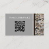 Beruflicher Stonemason Rustic Rock Border QR Code Visitenkarte (Vorderseite)