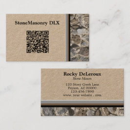 Beruflicher Stonemason Wall Border QR Code Visitenkarte