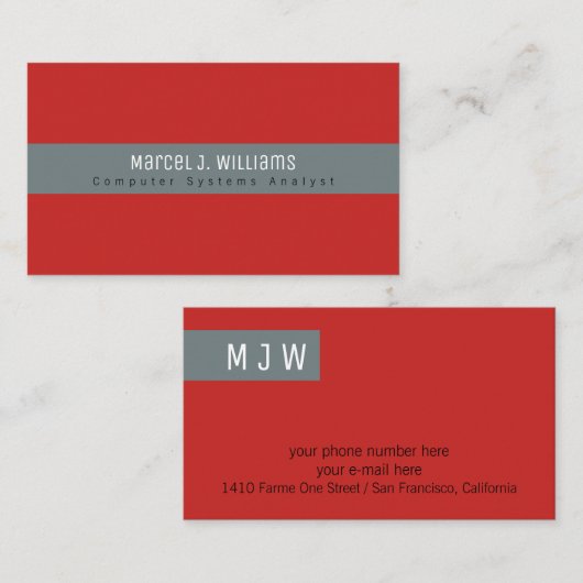 beruflicher Streifen auf schlichtem Rot Visitenkarte (Vorne/Hinten)