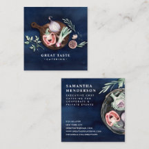 Beruflicher, stylischer Blue Watercolor Catering