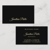 Beruflicher Stylish Gold Hand Script Schriftart Visitenkarte (Vorne/Hinten)