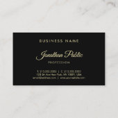 Beruflicher Stylish Gold Hand Script Schriftart Visitenkarte (Rückseite)