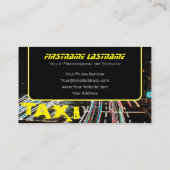 Beruflicher Taxifahrer gelbes Taxi Visitenkarte (Rückseite)