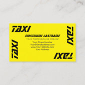Beruflicher Taxifahrer gelbes Taxi Visitenkarte (Rückseite)