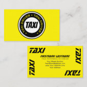 Beruflicher Taxifahrer gelbes Taxi Visitenkarte (Vorne/Hinten)