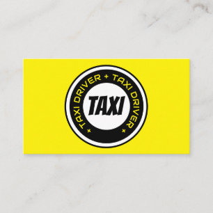 Beruflicher Taxifahrer gelbes Taxi Visitenkarte