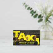 Beruflicher Taxifahrer gelbes Taxi Visitenkarte (Stehend Vorderseite)