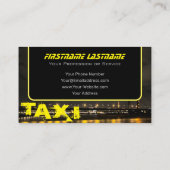 Beruflicher Taxifahrer gelbes Taxi Visitenkarte (Rückseite)