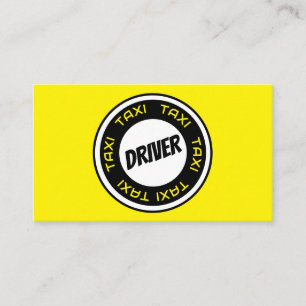 Beruflicher Taxifahrer gelbes Taxi Visitenkarte