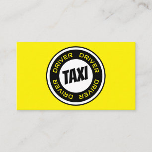 Beruflicher Taxifahrer gelbes Taxi Visitenkarte