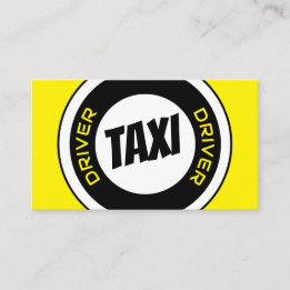 Beruflicher Taxifahrer gelbes Taxi Visitenkarte