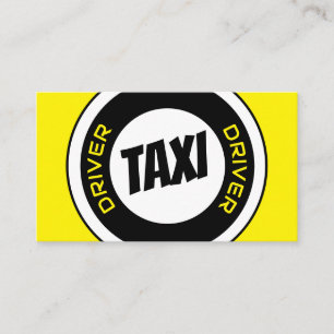 Beruflicher Taxifahrer gelbes Taxi Visitenkarte