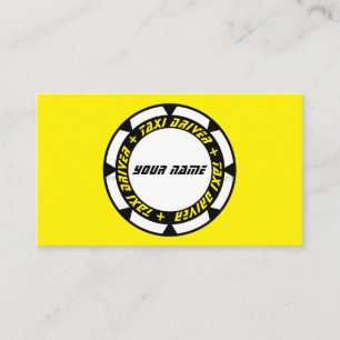 Beruflicher Taxifahrer gelbes Taxi Visitenkarte