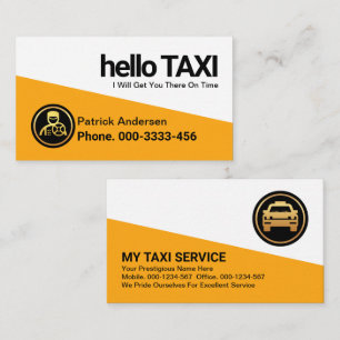 Beruflicher Taxifahrer Visitenkarte