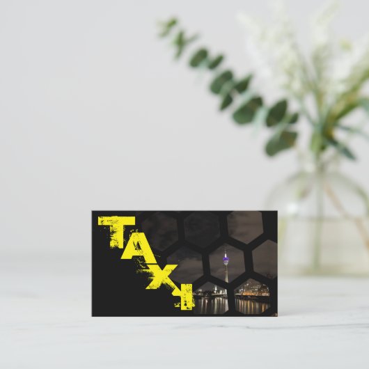 Beruflicher Taxifahrer Visitenkarte (Stehend Vorderseite)