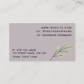 Beruflicher Tee Minimalistische Visitenkarte (Rückseite)