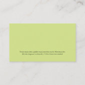 Beruflicher Tennislehrer | Coach | Ausbilder Visitenkarte (Rückseite)