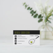 Beruflicher Tennislehrer | Tennis Racket Visitenkarte (Stehend Vorderseite)