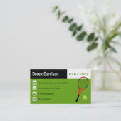 Beruflicher Tennislehrer | Tennis Racket Visitenkarte (Stehend Vorderseite)