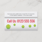 Beruflicher Tennislehrer | Tennis Racket Visitenkarte (Rückseite)