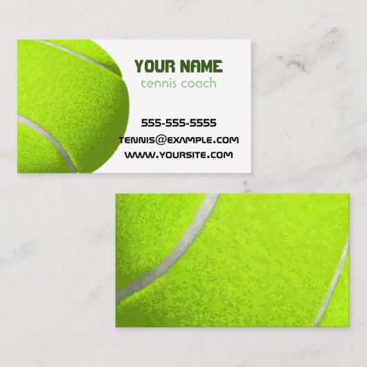 beruflicher Tennistrainer Visitenkarte (Vorne/Hinten)