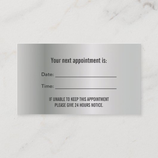 Beruflicher Termin für die Terminierung (Rückseite)