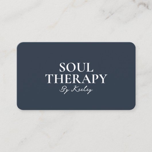 Beruflicher Therapeut Charcoal Blue Modern Visitenkarte (Vorderseite)