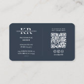 Beruflicher Therapeut Charcoal Blue Modern Visitenkarte (Rückseite)