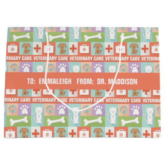 Beruflicher Tierarzt Iconic Große Geschenktüte (Vorderseite)