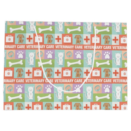 Beruflicher Tierarzt Iconic Große Geschenktüte (Rückseite)