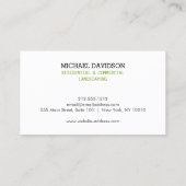 Beruflicher Tree Landscaping Black Business Card Visitenkarte (Rückseite)