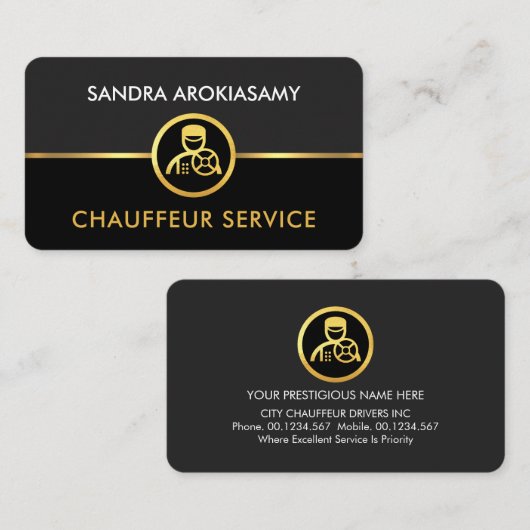 Beruflicher Treiber für die Gold Line Visitenkarte (Vorne/Hinten)