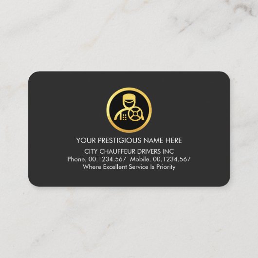 Beruflicher Treiber für die Gold Line Visitenkarte (Rückseite)