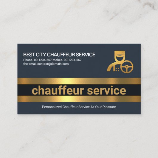 Beruflicher Treiber für einfache, fette Goldlinien Visitenkarte (Vorderseite)