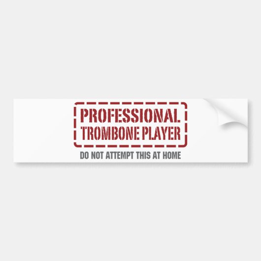 Beruflicher Trombone-Spieler Autoaufkleber (Vorne)