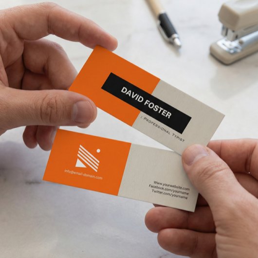 Beruflicher Typist - Einfach elegant Stilvoll Mini Visitenkarte