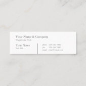 Beruflicher Typo-Türkis-Minigeschäfts-Karte Mini Visitenkarte (Rückseite)