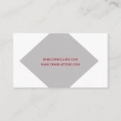 Beruflicher Übersetzer-Übersetzungs-Text-Verfasser Visitenkarte (Rückseite)