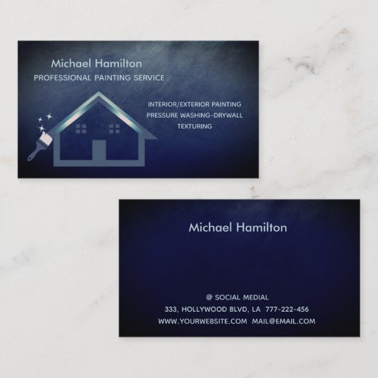 Beruflicher und moderner Malservice Visitenkarte (Vorne/Hinten)