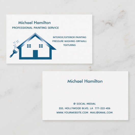 Beruflicher und moderner Malservice Visitenkarte (Vorne/Hinten)