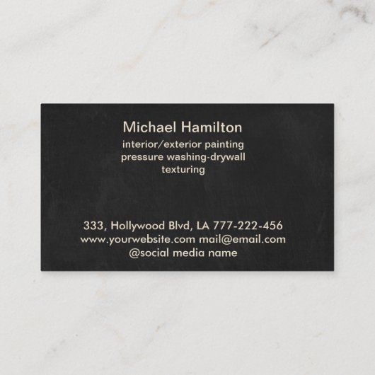 Beruflicher und moderner Malservice Visitenkarte (Rückseite)