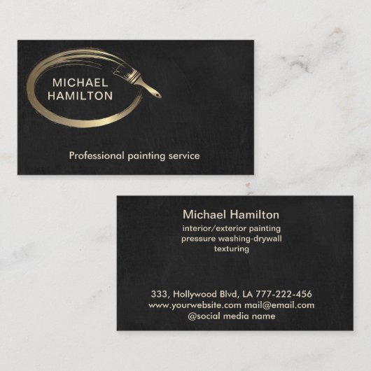 Beruflicher und moderner Malservice Visitenkarte (Vorne/Hinten)