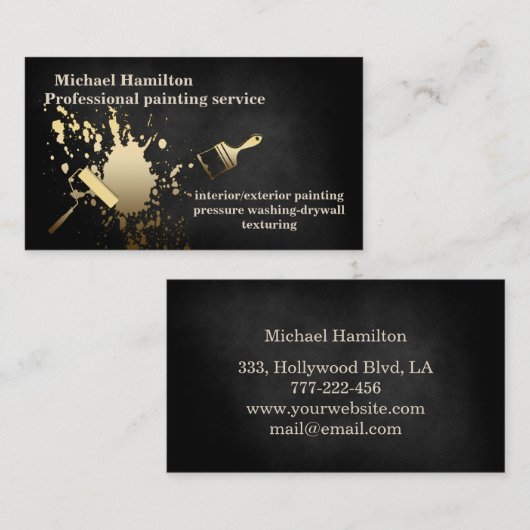 Beruflicher und moderner Malservice Visitenkarte (Vorne/Hinten)