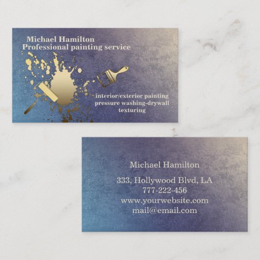 Beruflicher und moderner Malservice Visitenkarte (Vorne/Hinten)