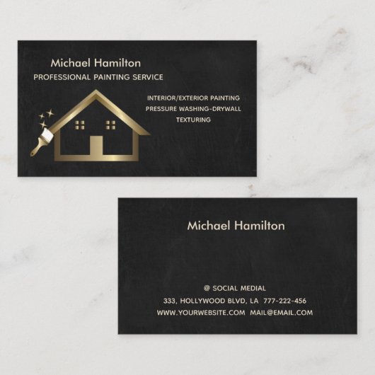 Beruflicher und moderner Malservice Visitenkarte (Vorne/Hinten)