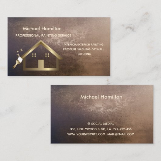 Beruflicher und moderner Malservice Visitenkarte (Vorne/Hinten)