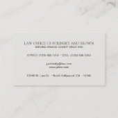 Beruflicher und moderner Rechtsanwalt Visitenkarte (Rückseite)